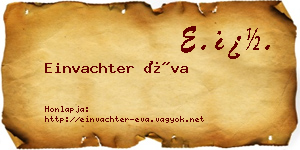 Einvachter Éva névjegykártya